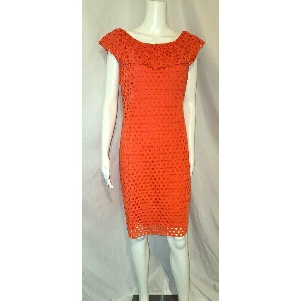 Dress Barn Tangerine Dress Fully Lined - Size 14